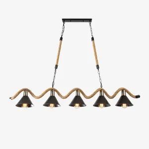 Hemp Rope Industrial Wave Chandelier Bedroom Lights outlet online