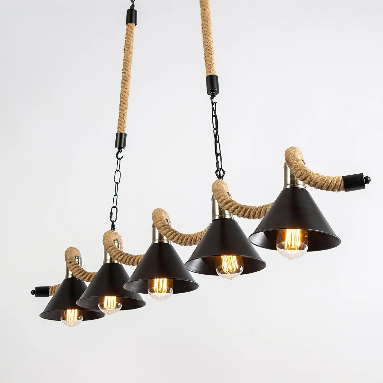 Hemp Rope Industrial Wave Chandelier