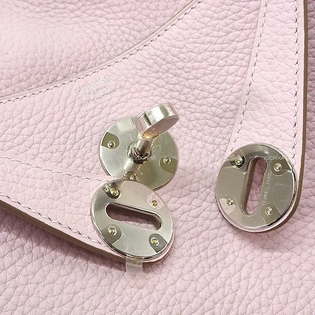 HERMES Shoulder bag Lindy 26 Verso Mauve Pale/Nata Taurillon Clemence Silver HW Stamp