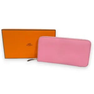 Hermes Silk'in pink Rose Confetti Epsom Leather Long Wallet (Bi-Fold) (Pre-Owned)