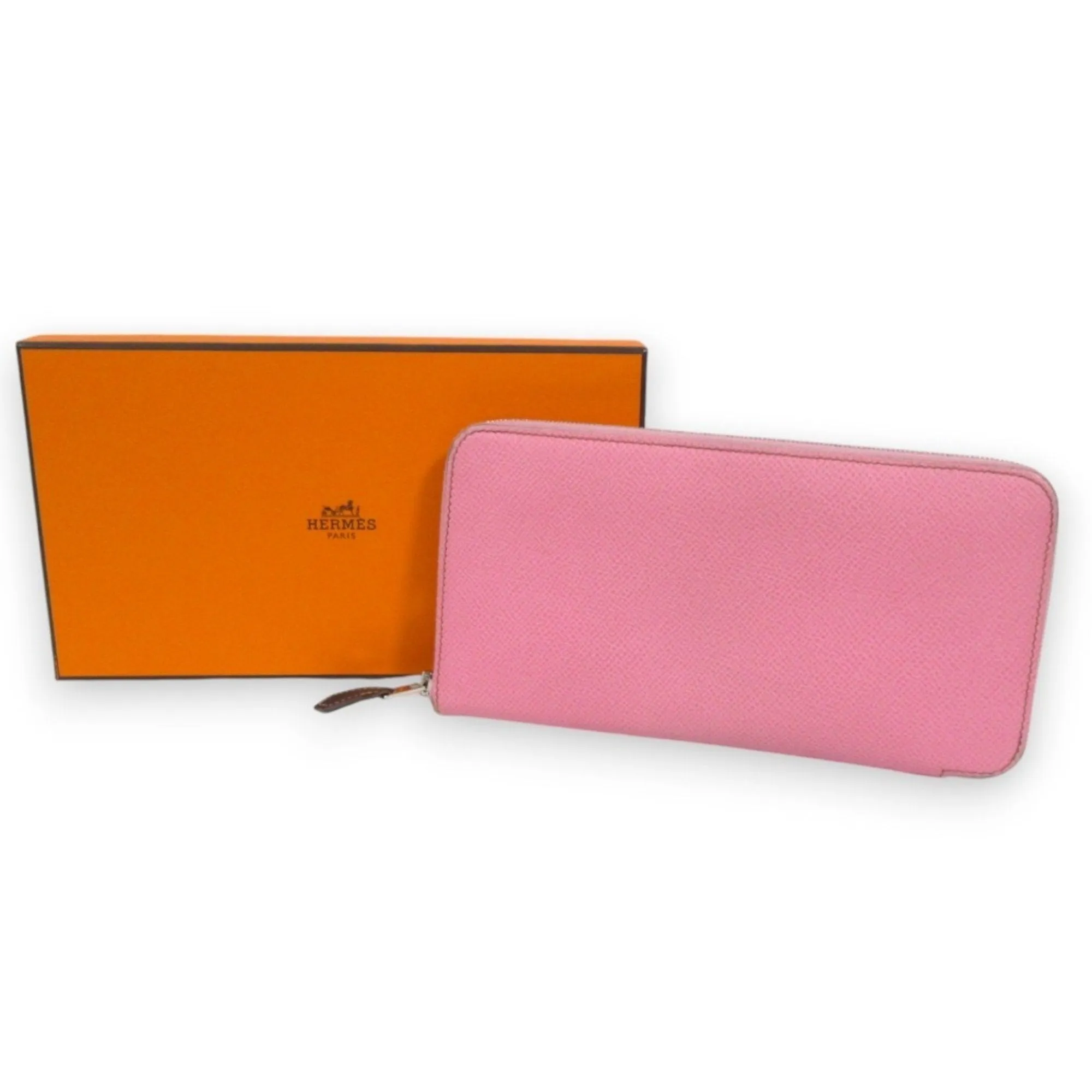 Hermes Silk'in pink Rose Confetti Epsom Leather Long Wallet (Bi-Fold) (Pre-Owned)