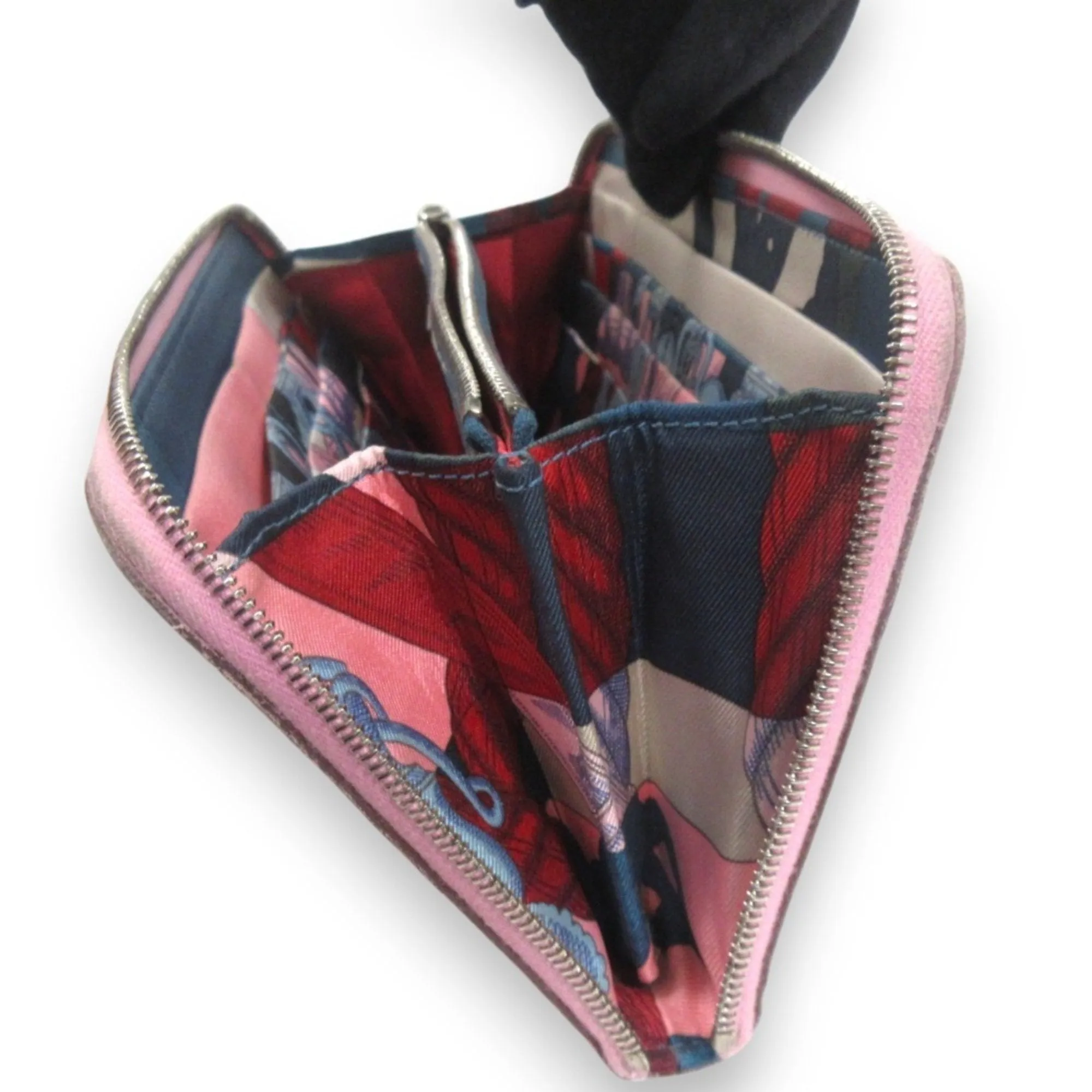 Hermes Silk'in pink Rose Confetti Epsom Leather Long Wallet (Bi-Fold) (Pre-Owned)