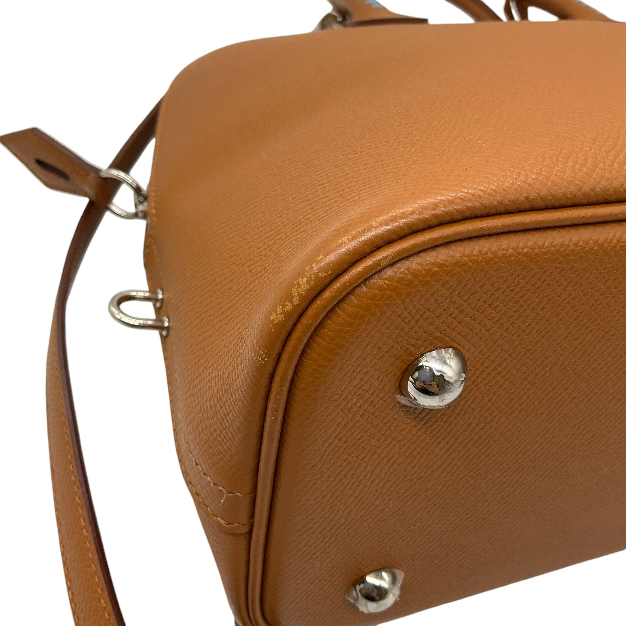 Hermes Toffee / Teal Epsom Tressage 1923 Bolide 30 Handbag