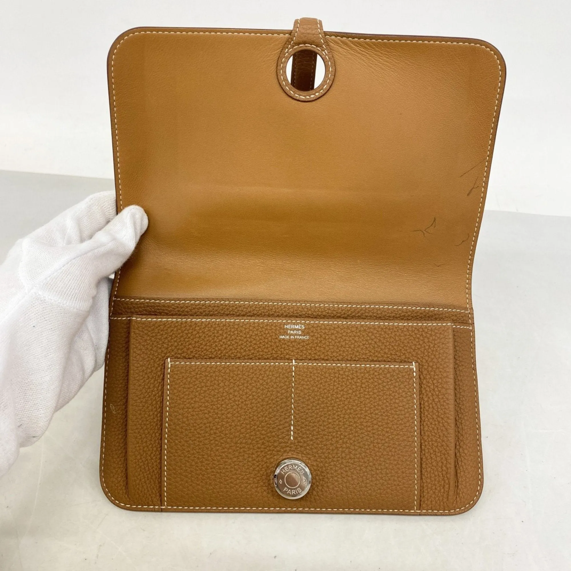 Hermes Togo Leather Long Wallet (Bi-Fold) (Pre-Owned)