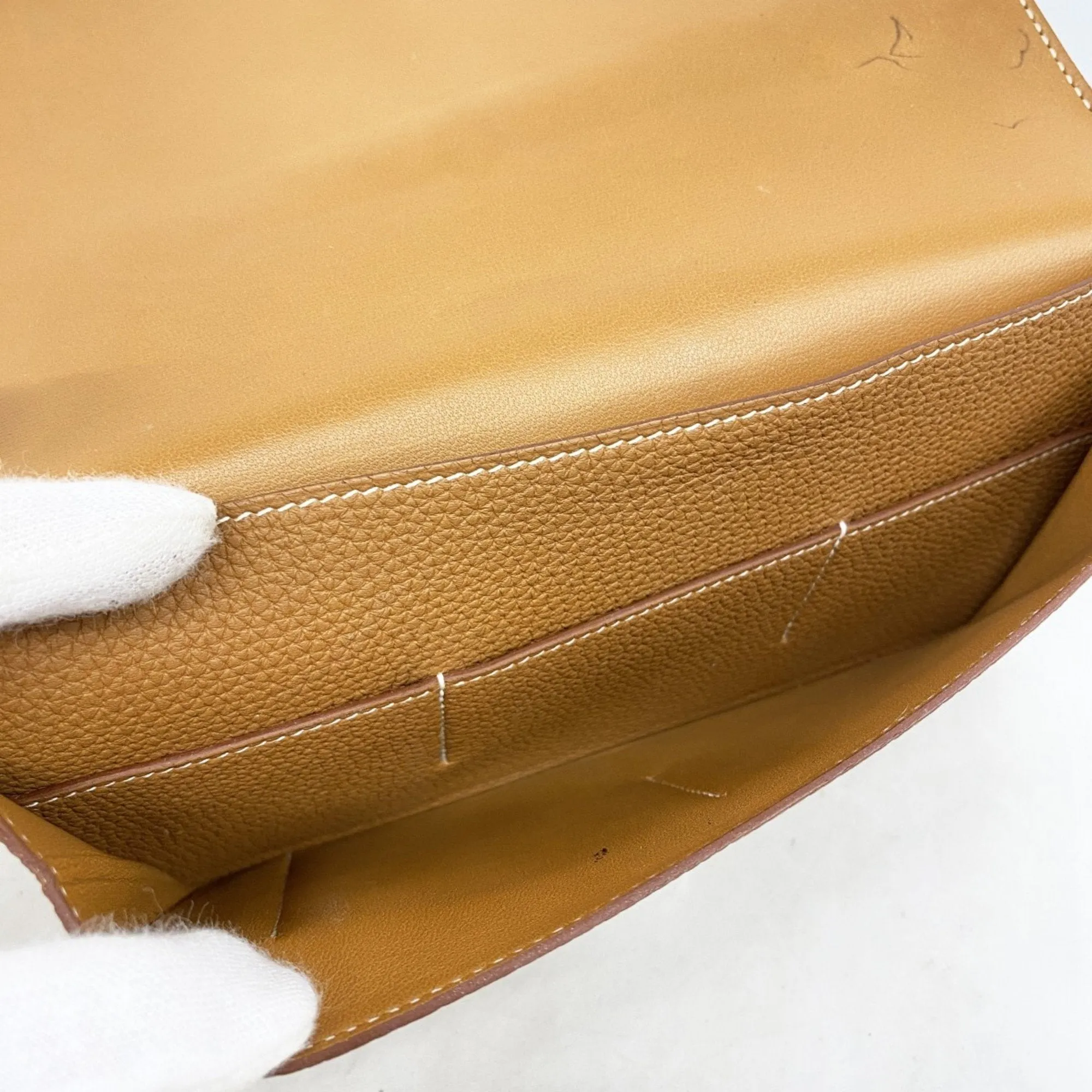 Hermes Togo Leather Long Wallet (Bi-Fold) (Pre-Owned)