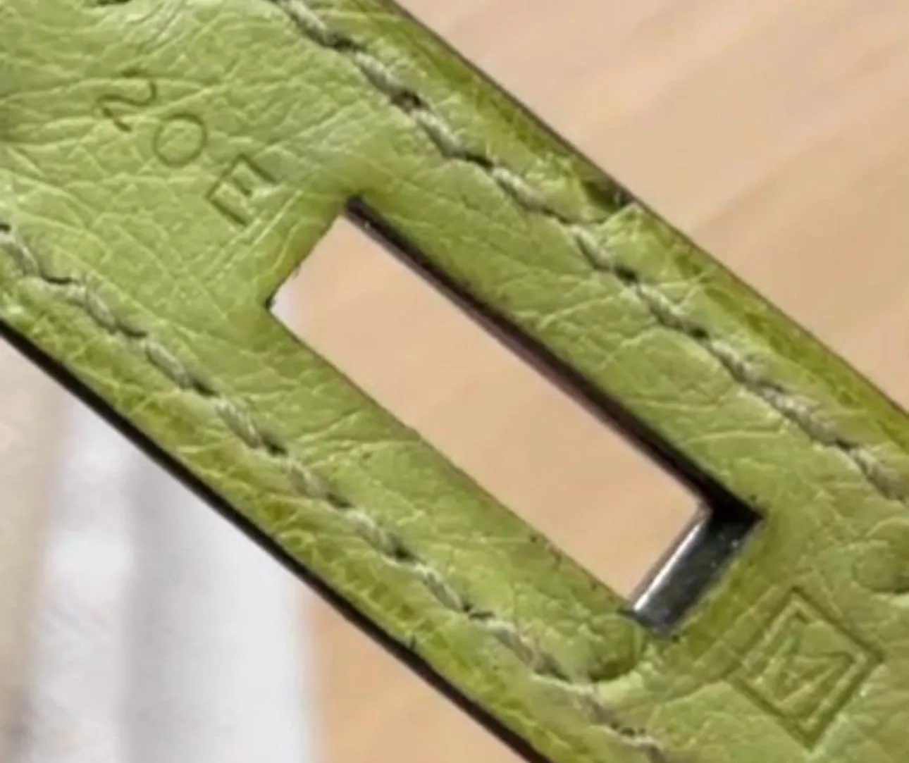 HERM??S - BIRKIN 30 HANDBAG IN GREEN OSTRICH WITH PALLADIUM HARDWARE