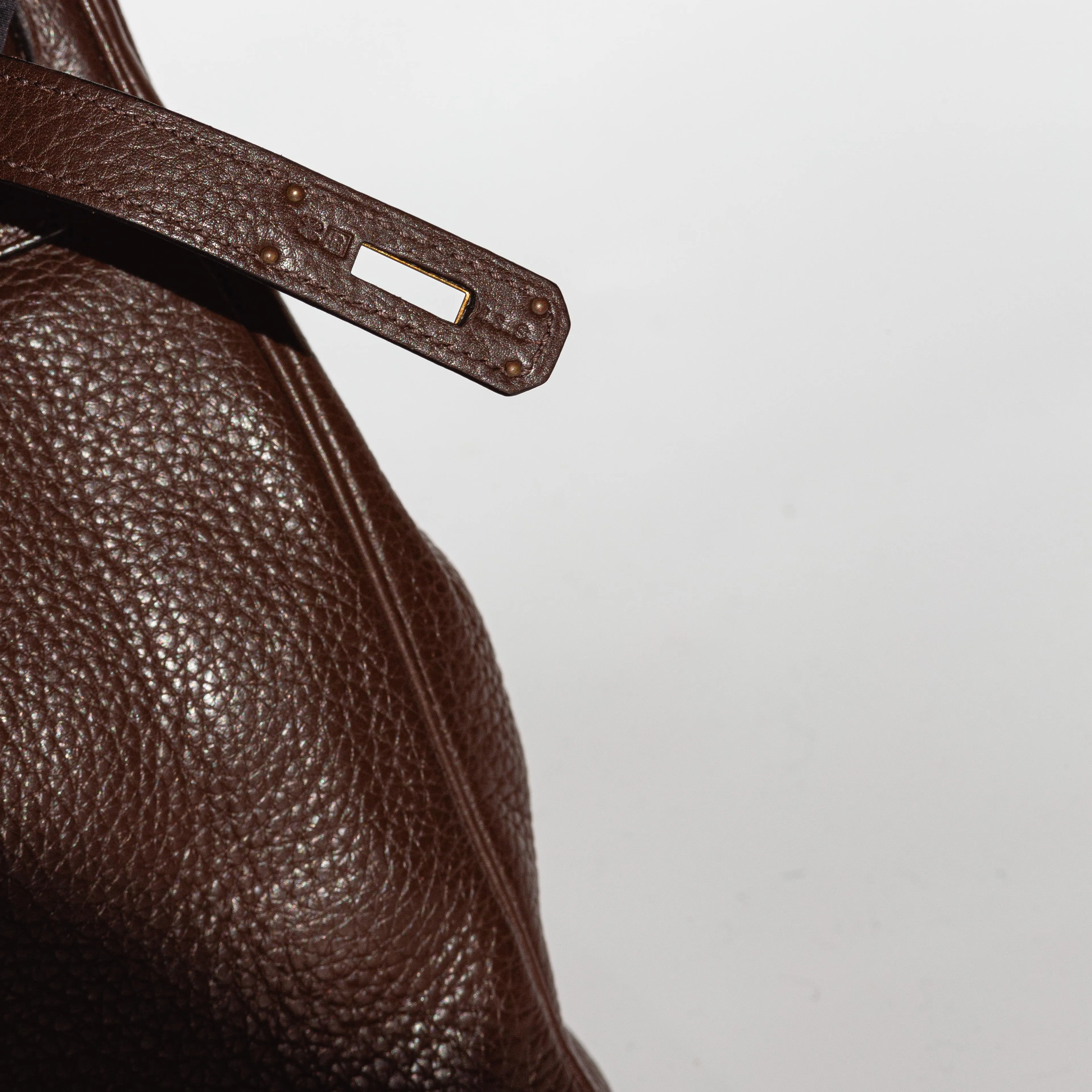 HERM??S- KELLY 35 BAG TAURILLON CLEMENCE LEATHER IN COFFEE COLOUR WITH GOLD HARDWARE