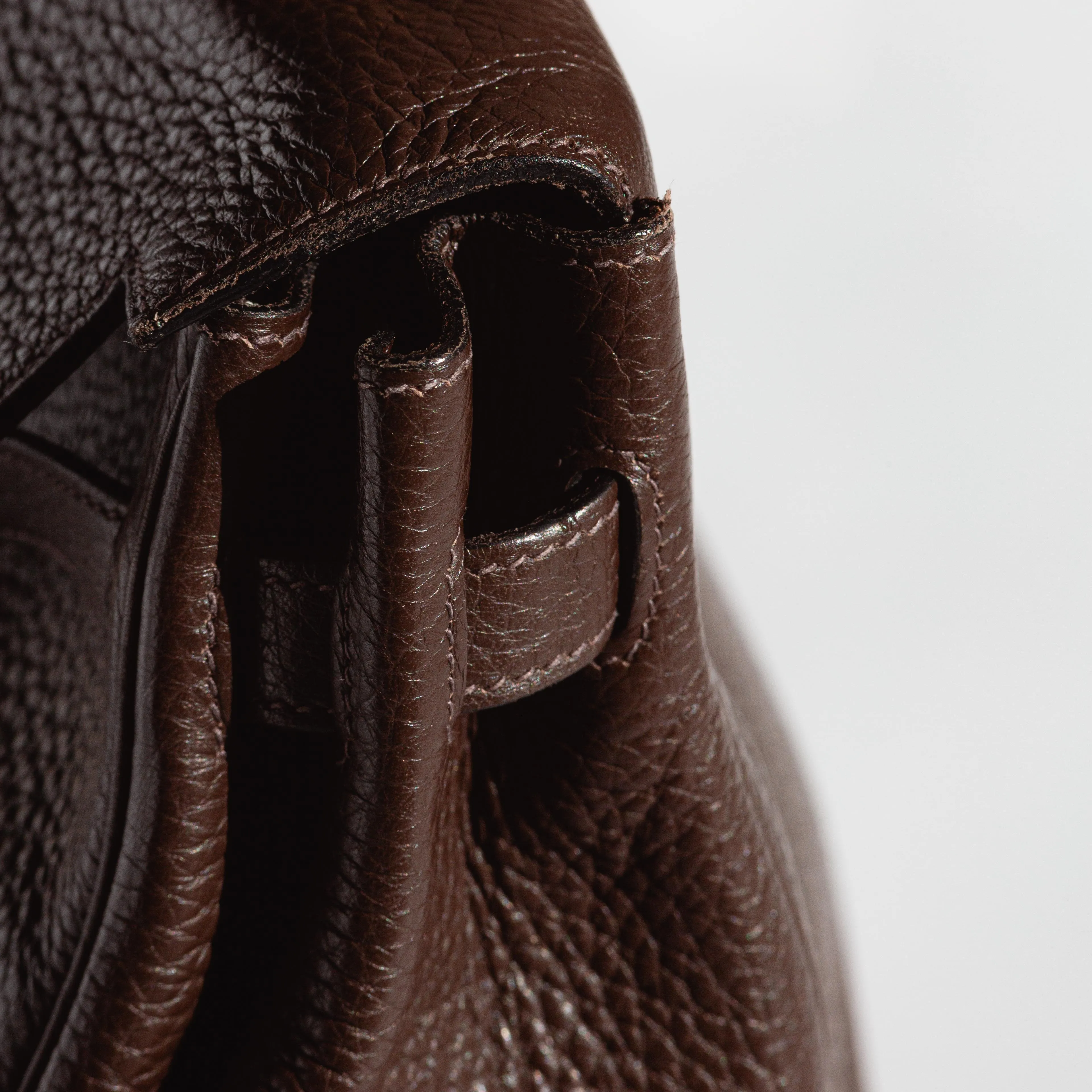 HERM??S- KELLY 35 BAG TAURILLON CLEMENCE LEATHER IN COFFEE COLOUR WITH GOLD HARDWARE