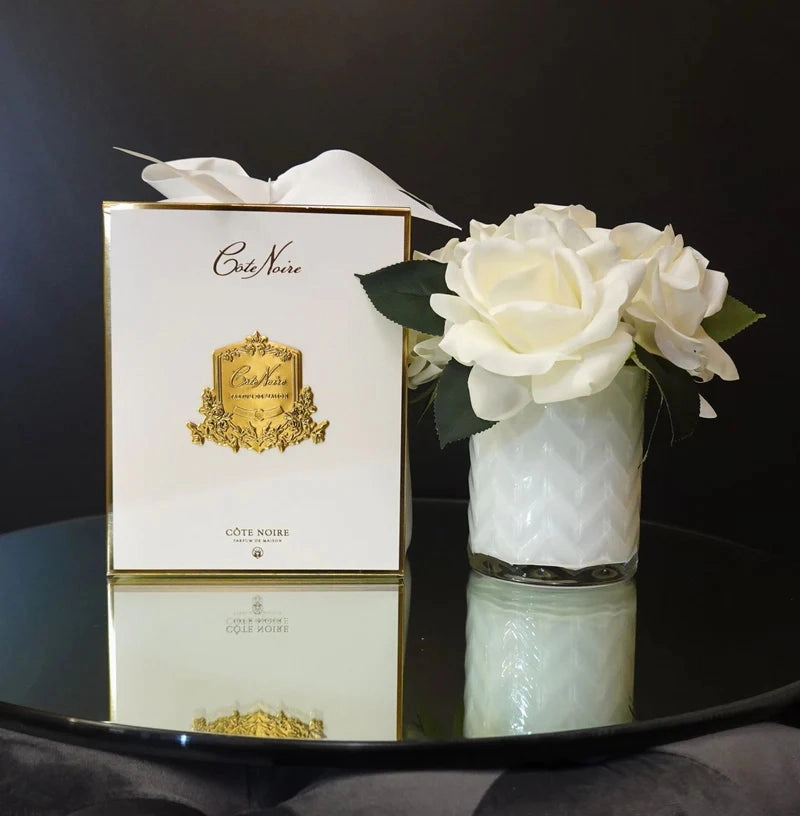 Herringbone Collection White Roses