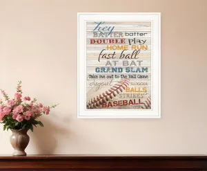 Hey Batter Batter 1 White Framed Print Wall Art Discount Wall Decor Sets