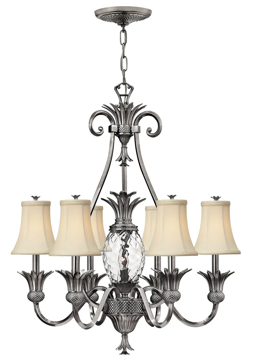 Hinkley Plantation 4886PL Chandelier Light - Polished Antique Nickel Decorative Chandeliers for cheap