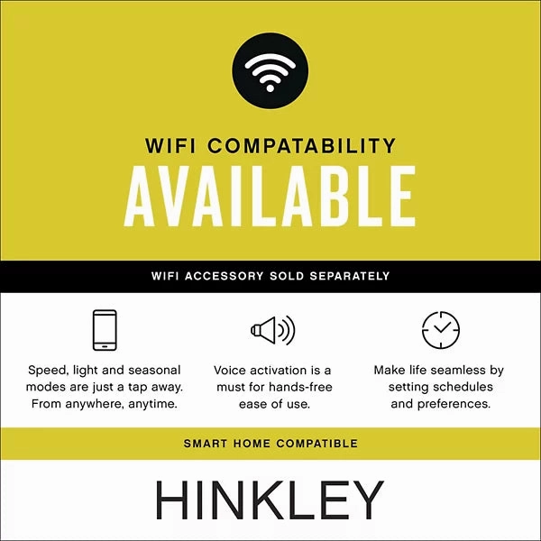 Hinkley Fan Hover Flush 72" Smart Outdoor DC LED Ceiling Fan with Hiro Control