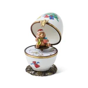 Holiday Bear Musical Egg Collectible Boxes Rare Find