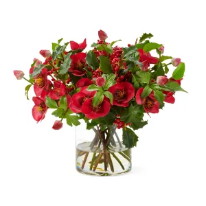 Holiday Berry & Hellebores Arrangement Artificial Flowers Spring Refresh