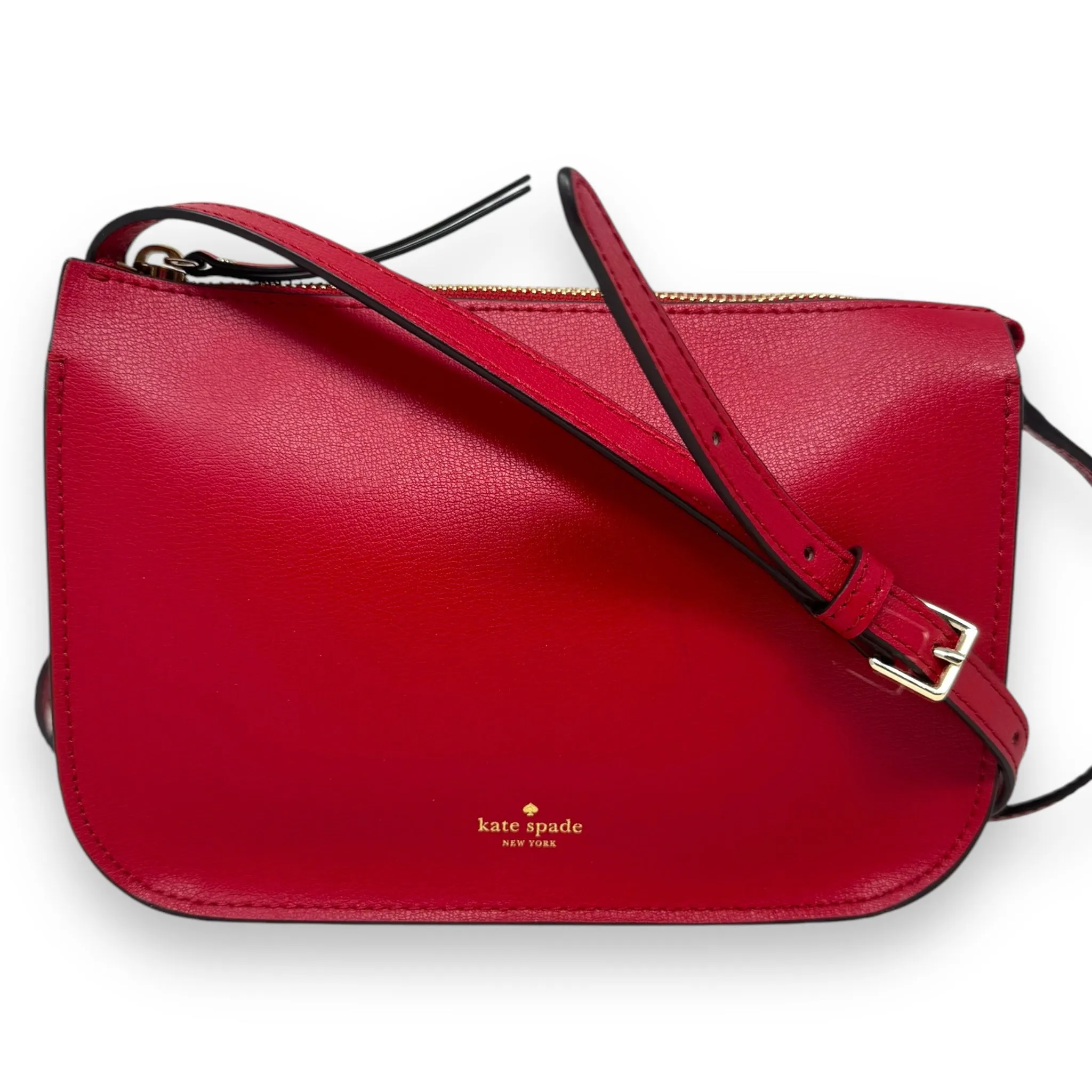 Holiday Lane Val Leather Crossbody Bag Designer By Kate Spade In Royal Red, Size: Small