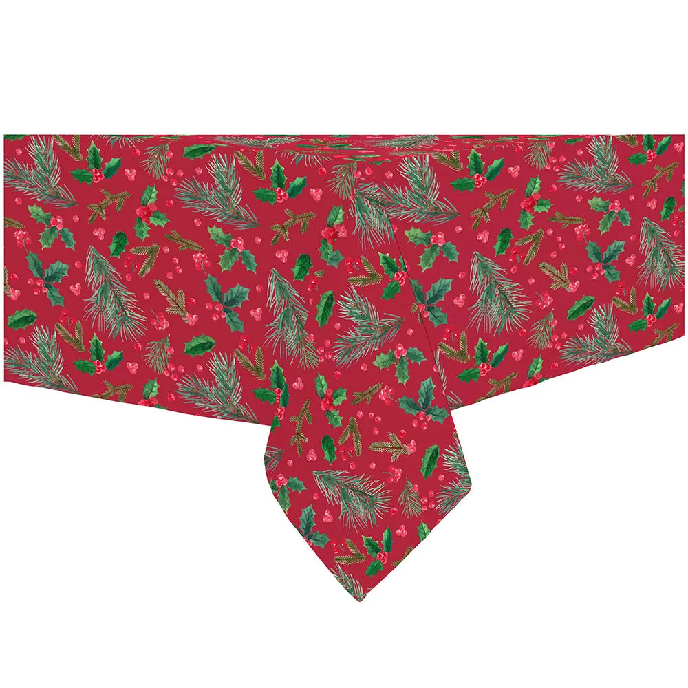 Holly - Tablecloth - Red Table Linens Dinner Party