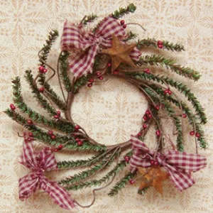 Homespun Pine Ring 4" Cheap Holiday Home Decor
