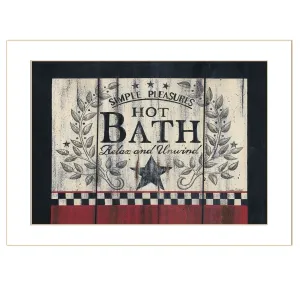 Hot Bath 1 White Framed Print Bathroom Wall Art Discount Wall Decor Sets