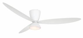 Hourglass 58"Ceiling Fan Flat White Huggers FANS outlet store