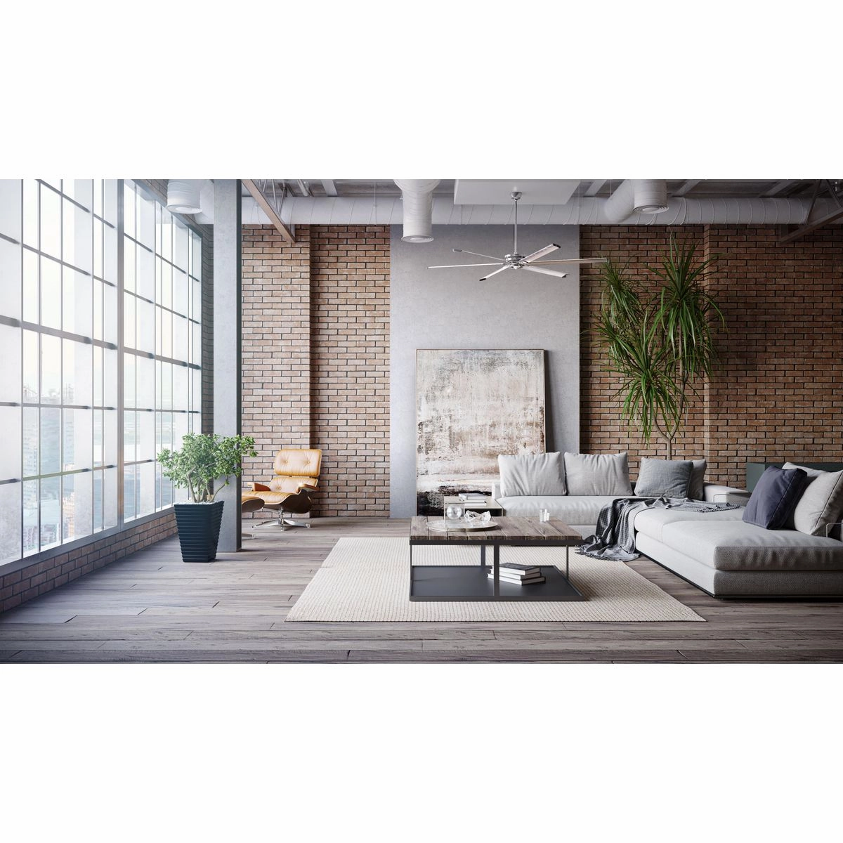 Huff Blade Brushed Nickel Large Ceiling Fans online store