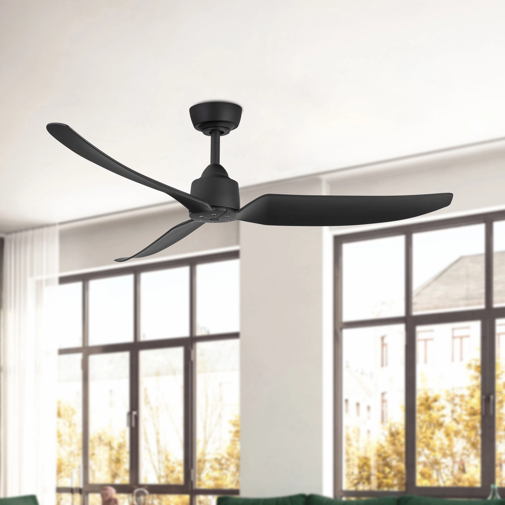 Hugo 52"Exterior Ceiling Fan Matte Black Exterior Fans special offers