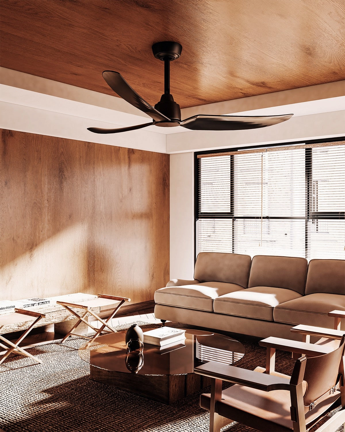 Hugo 52"Exterior Ceiling Fan Matte Black Exterior Fans special offers