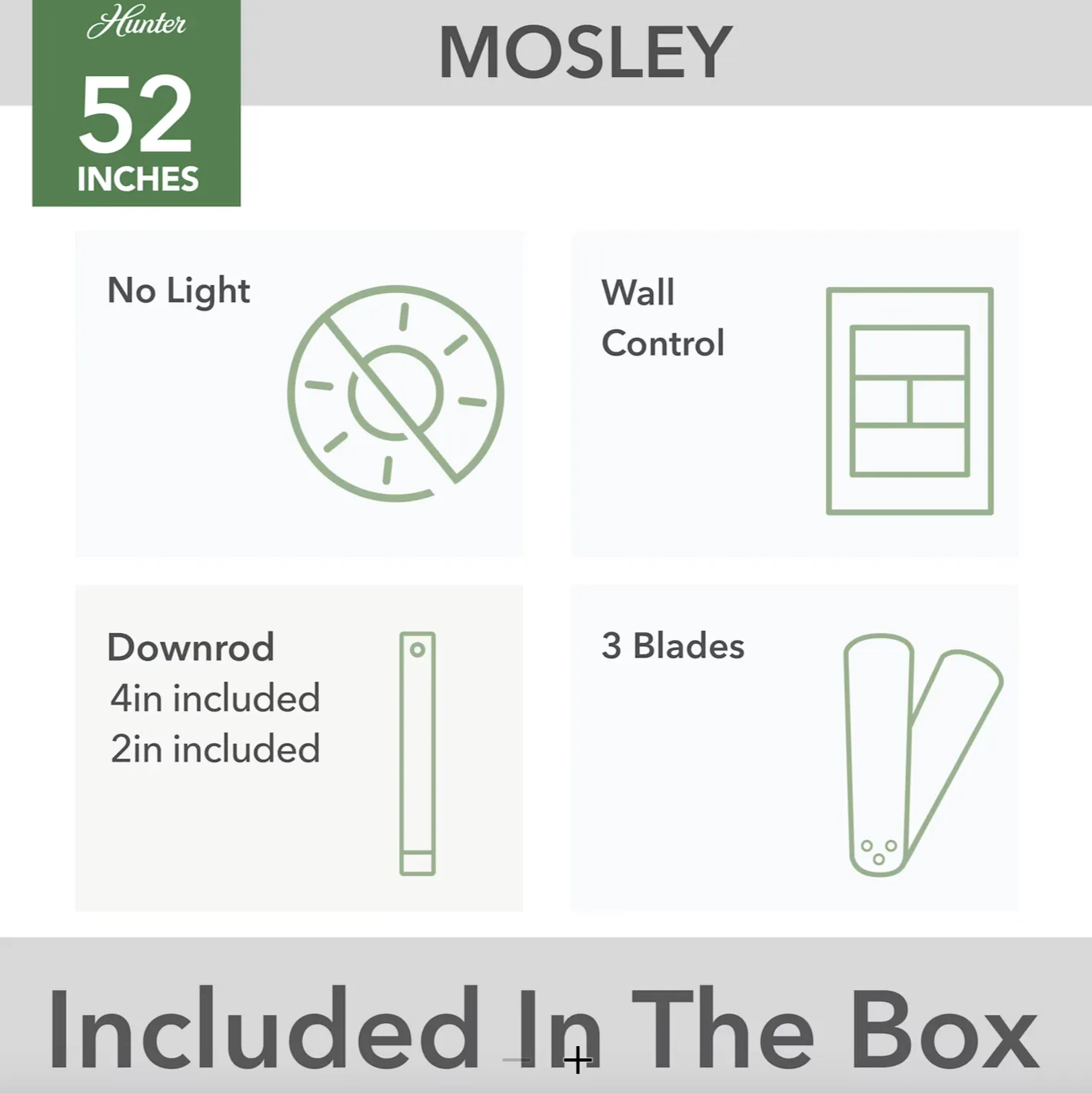 Hunter Fan Mosley 52" Indoor/Outdoor Ceiling Fan with Wall Control