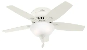 Hunter Fan Newsome Flushmount Pull Chain Ceiling Fan with 18W LED Cheap Low Ceiling Lighting