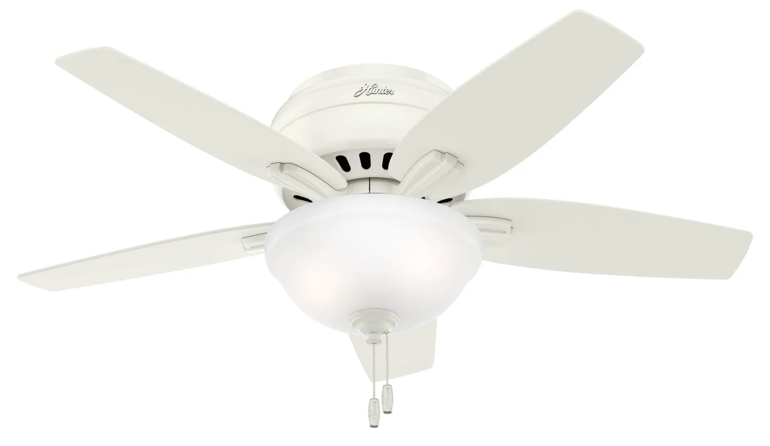 Hunter Fan Newsome Flushmount Pull Chain Ceiling Fan with 18W LED Cheap Low Ceiling Lighting