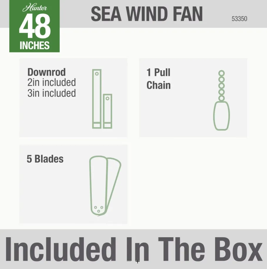 Hunter Fan Sea Wind 48" Outdoor Pull Chain Ceiling Fan