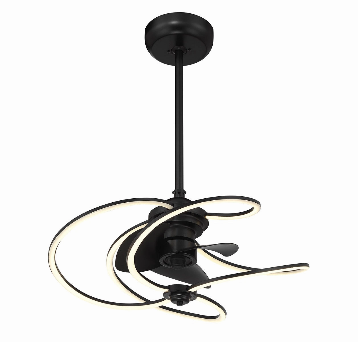 Hydra LED Fan D'Lier Matte Black Fandeliers at discount prices