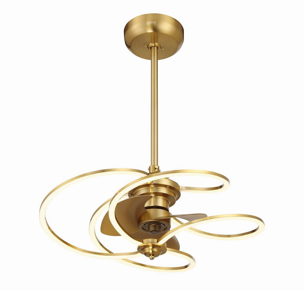 Hydra LED Fan D'Lier Warm Brass Fandeliers at discount prices