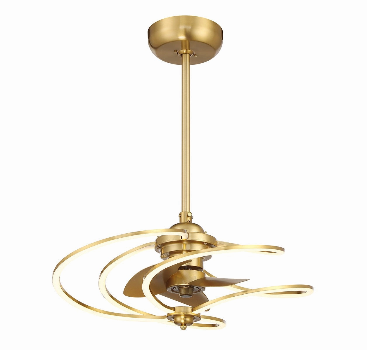 Hydra LED Fan D'Lier Warm Brass Fandeliers at discount prices