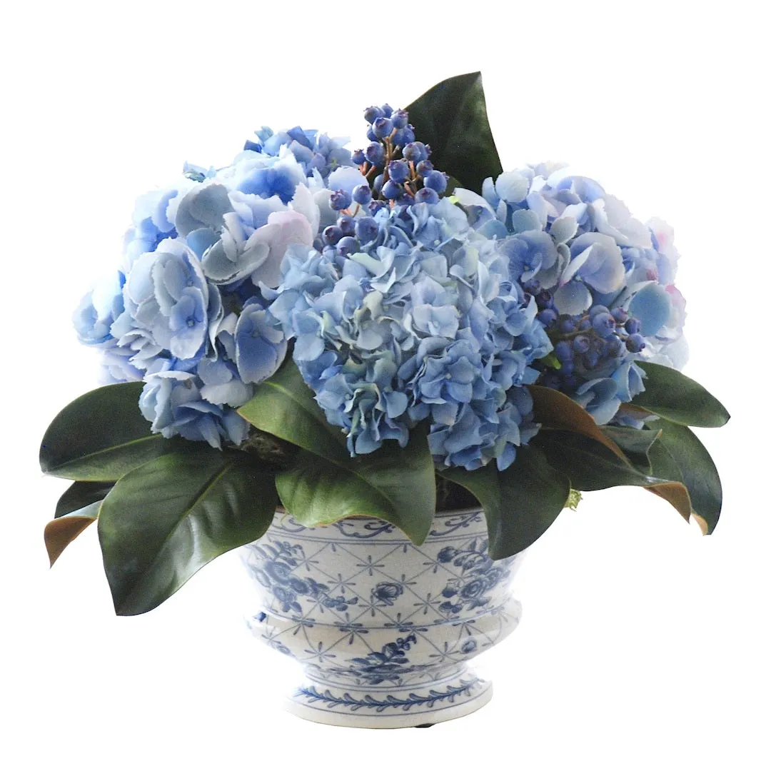 Hydrangea & Blueberry Arrangement Artificial Flowers Spring Refresh