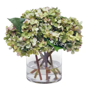 Hydrangeas In Glass Vase Artificial Flowers Spring Refresh