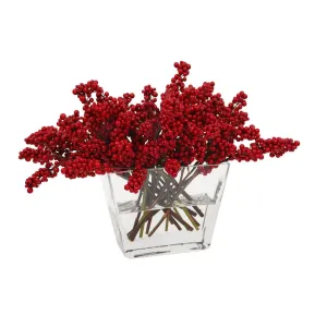 Ilex Berry in Vase Artificial Flowers Spring Refresh