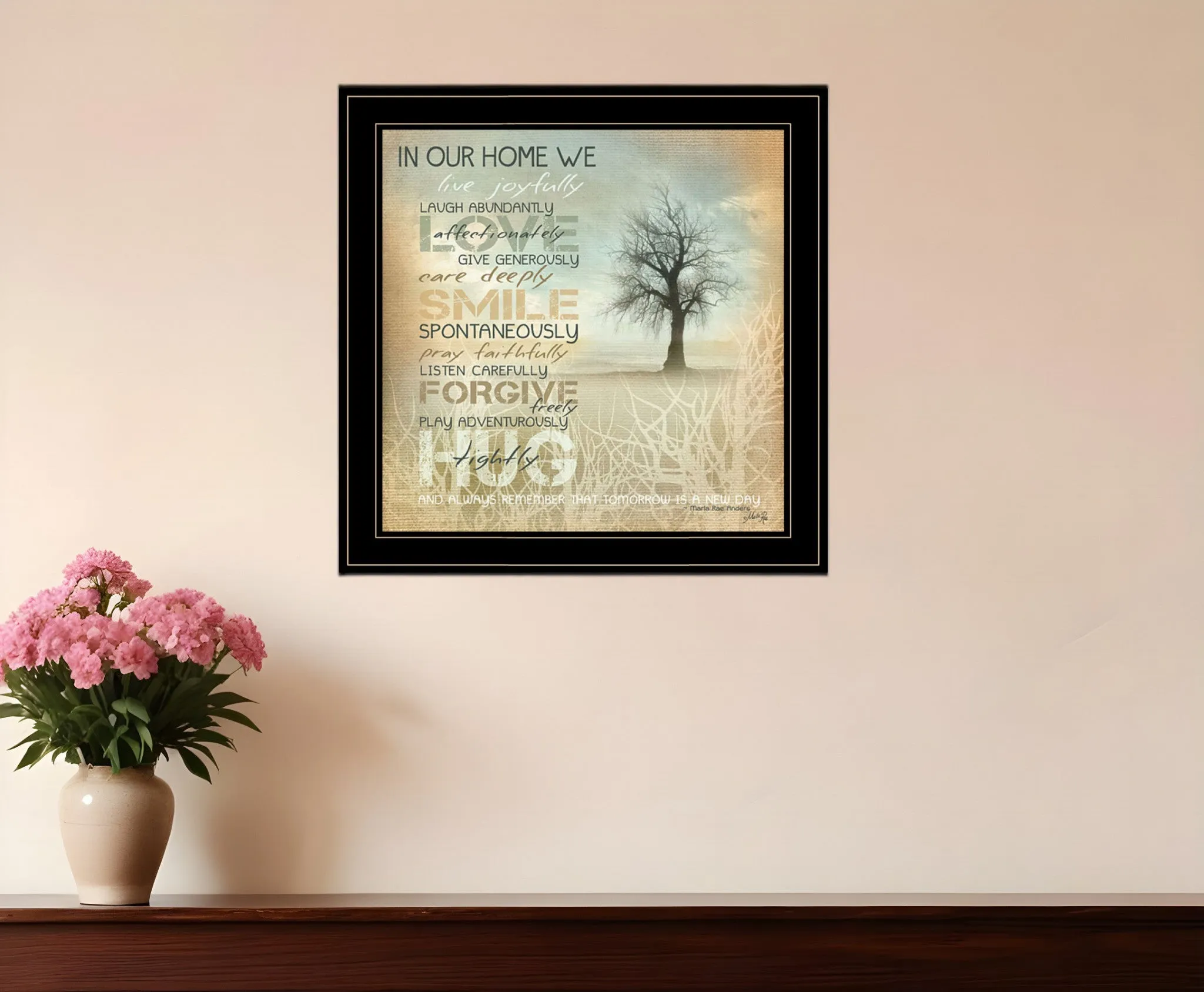In Our Home 5 Black Framed Print Wall Art Discount Wall Decor Sets