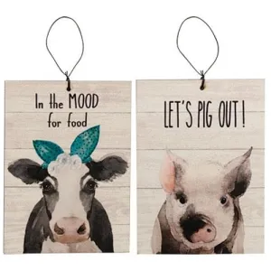 In the Mood/Let's Pig Out! Ornament 2 Asstd. Cheap Holiday Home Decor