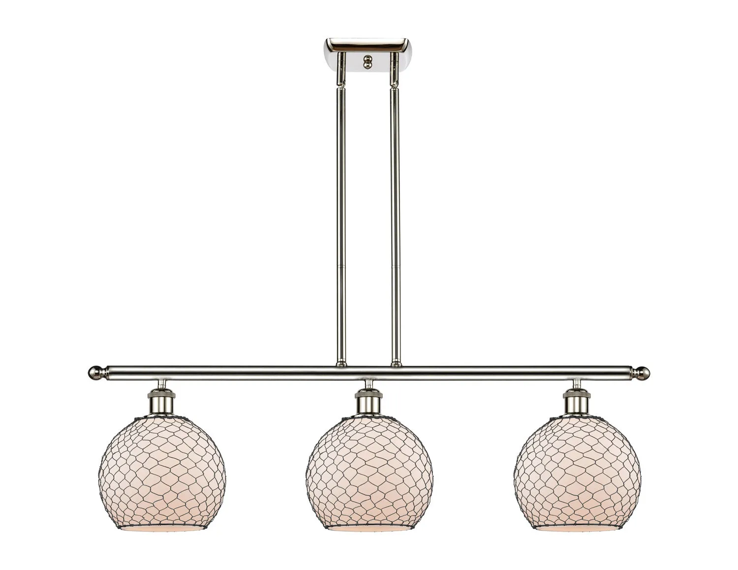 Innovations Ballston 516-3I-PN-G121-8CBK Chandelier Light - Polished Nickel Affordable Chandeliers for home
