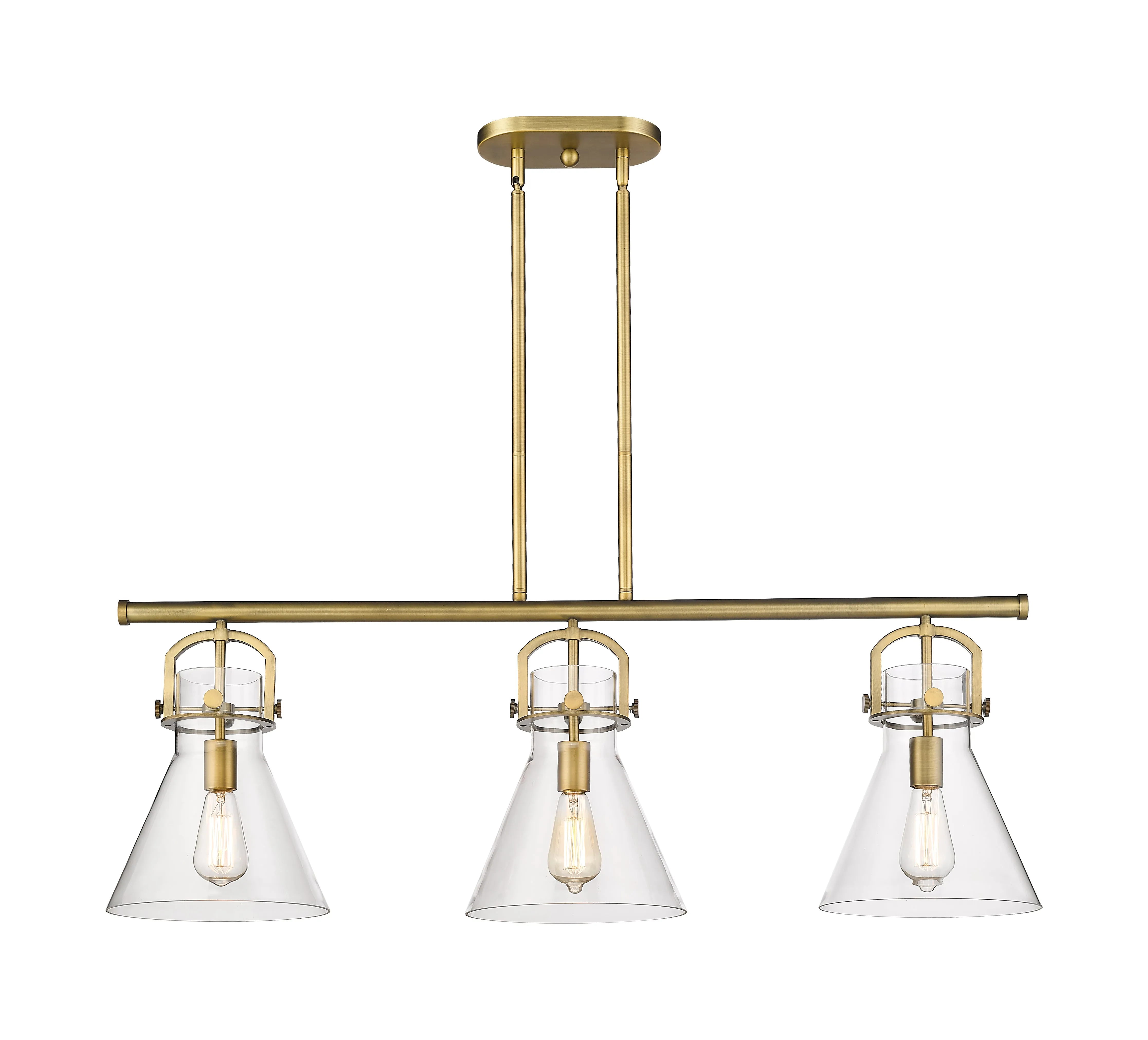 Innovations Downtown Urban 410-3I-BB-G411-10CL Chandelier Light - Brushed Brass Chic Chandeliers on discount