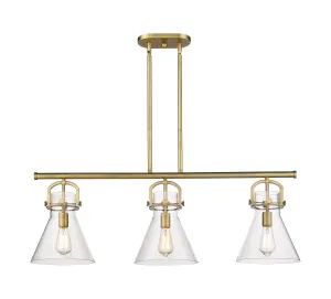 Innovations Downtown Urban 410-3I-BB-G411-10CL Chandelier Light - Brushed Brass Chic Chandeliers on discount