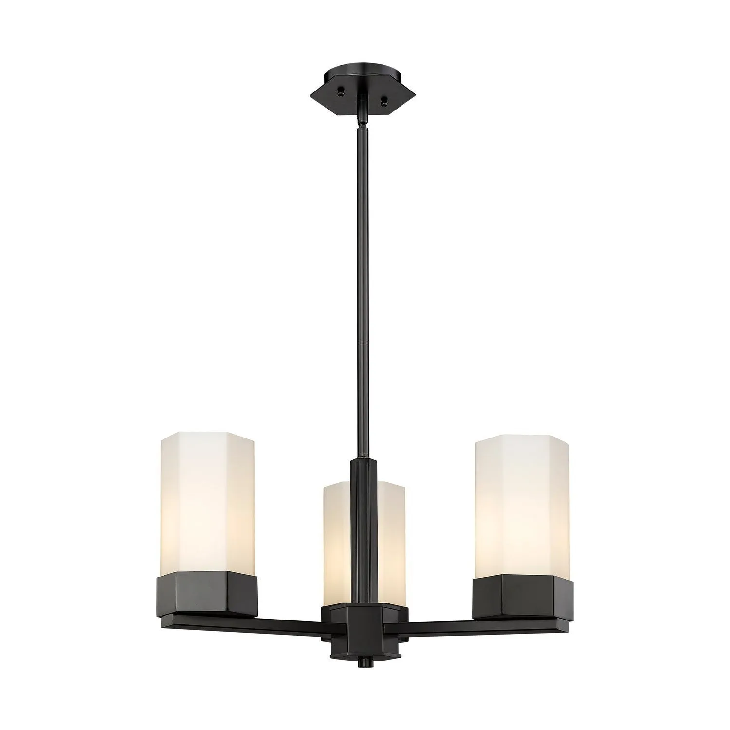 Innovations Downtown Urban 427-3CR-BK-G427-9WH Chandelier Light - Matte Black Chandeliers lighting promotion