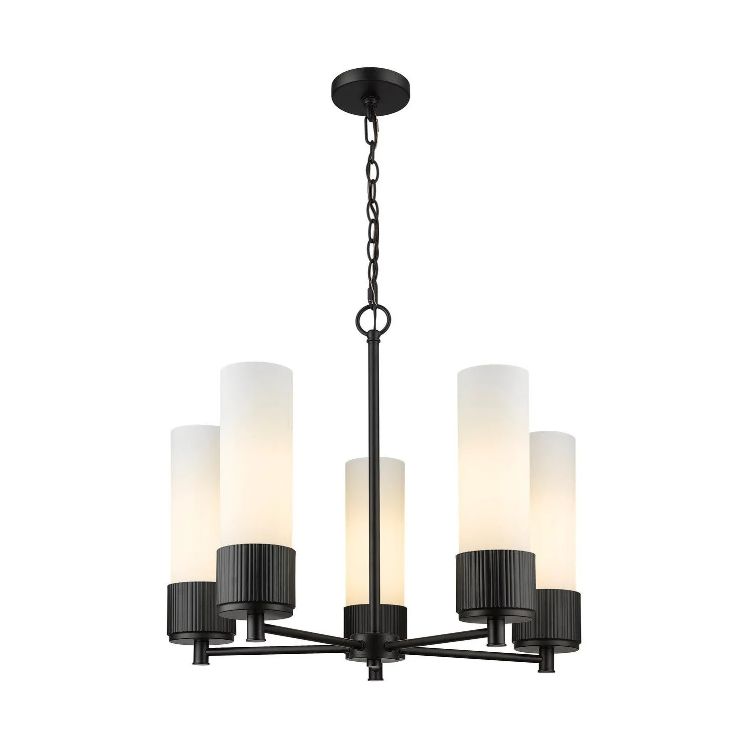 Innovations Downtown Urban 428-5CR-BK-G428-12WH Chandelier Light - Matte Black Chandeliers lighting promotion