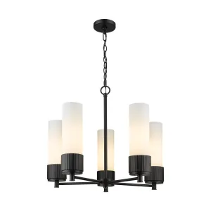 Innovations Downtown Urban 428-5CR-BK-G428-12WH Chandelier Light - Matte Black Chandeliers lighting promotion