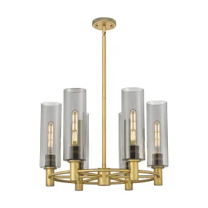 Innovations Downtown Urban 434-6CR-BB-G434-12SM Chandelier Light - Brushed Brass Chandeliers lighting promotion
