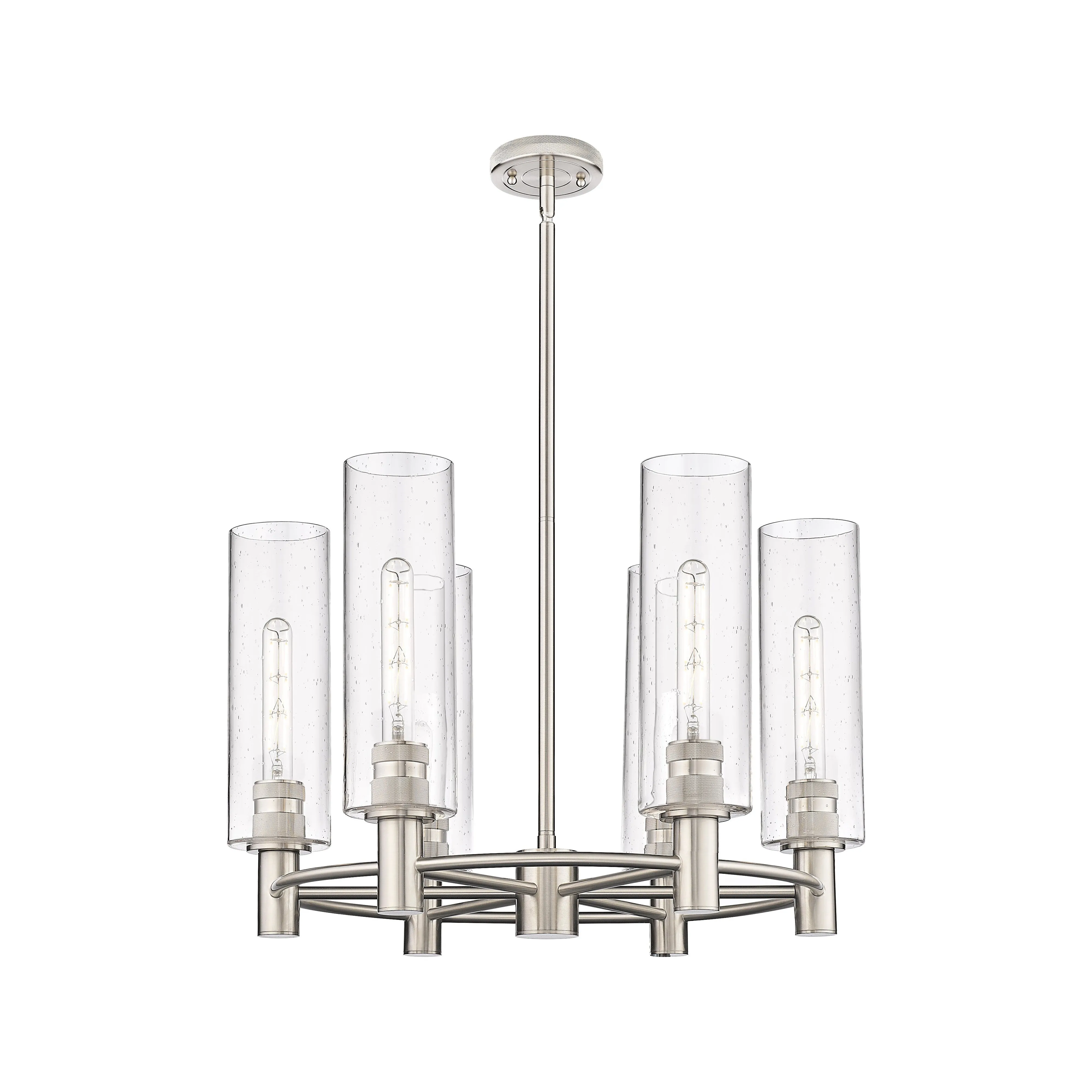 Innovations Downtown Urban 434-6CR-SN-G434-12SDY Chandelier Light - Satin Nickel Chandeliers lighting promotion