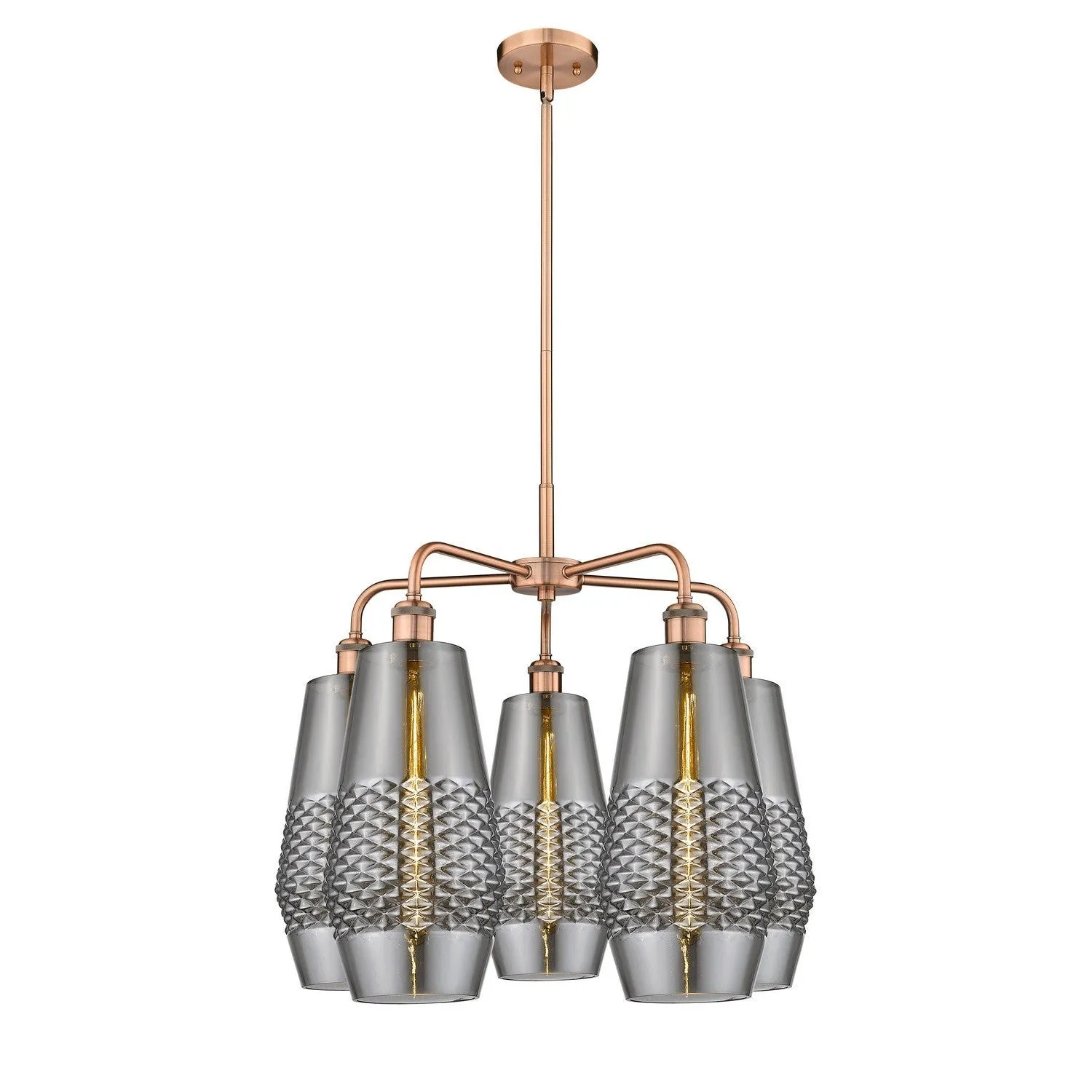 Innovations Downtown Urban 516-5CR-AC-G683-7 Chandelier Light - Antique Copper Chandeliers Lighting flash deal