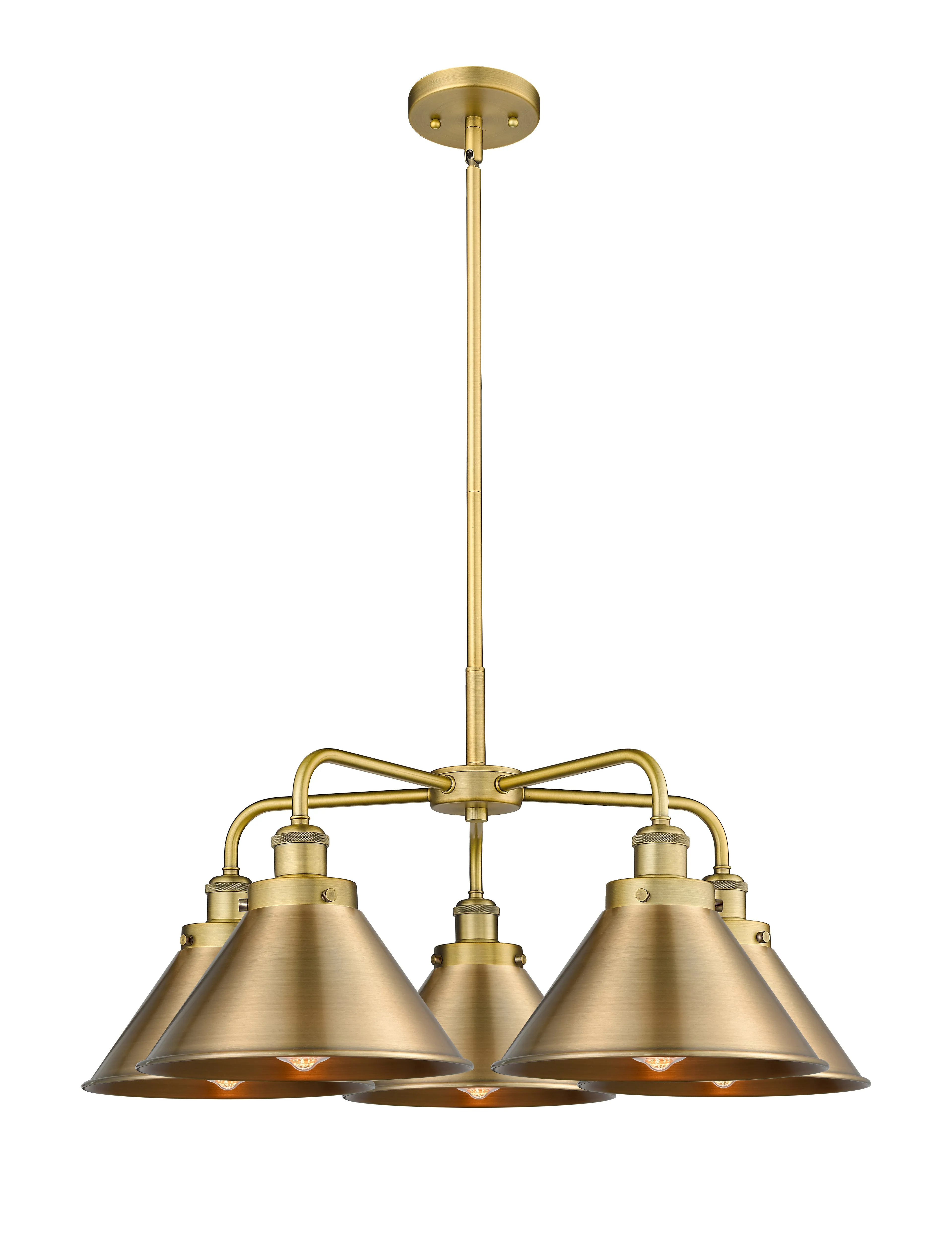 Innovations Downtown Urban 916-5CR-BB-M10-BB Chandelier Light - Brushed Brass Affordable Chandeliers for home