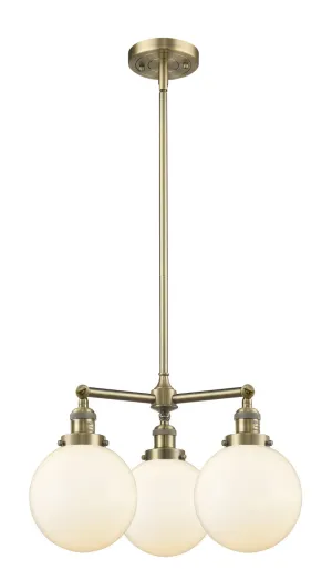 Innovations Franklin Restoration 207-AB-G201-8-LED Chandelier Light - Antique Brass Elegant Chandeliers outlet
