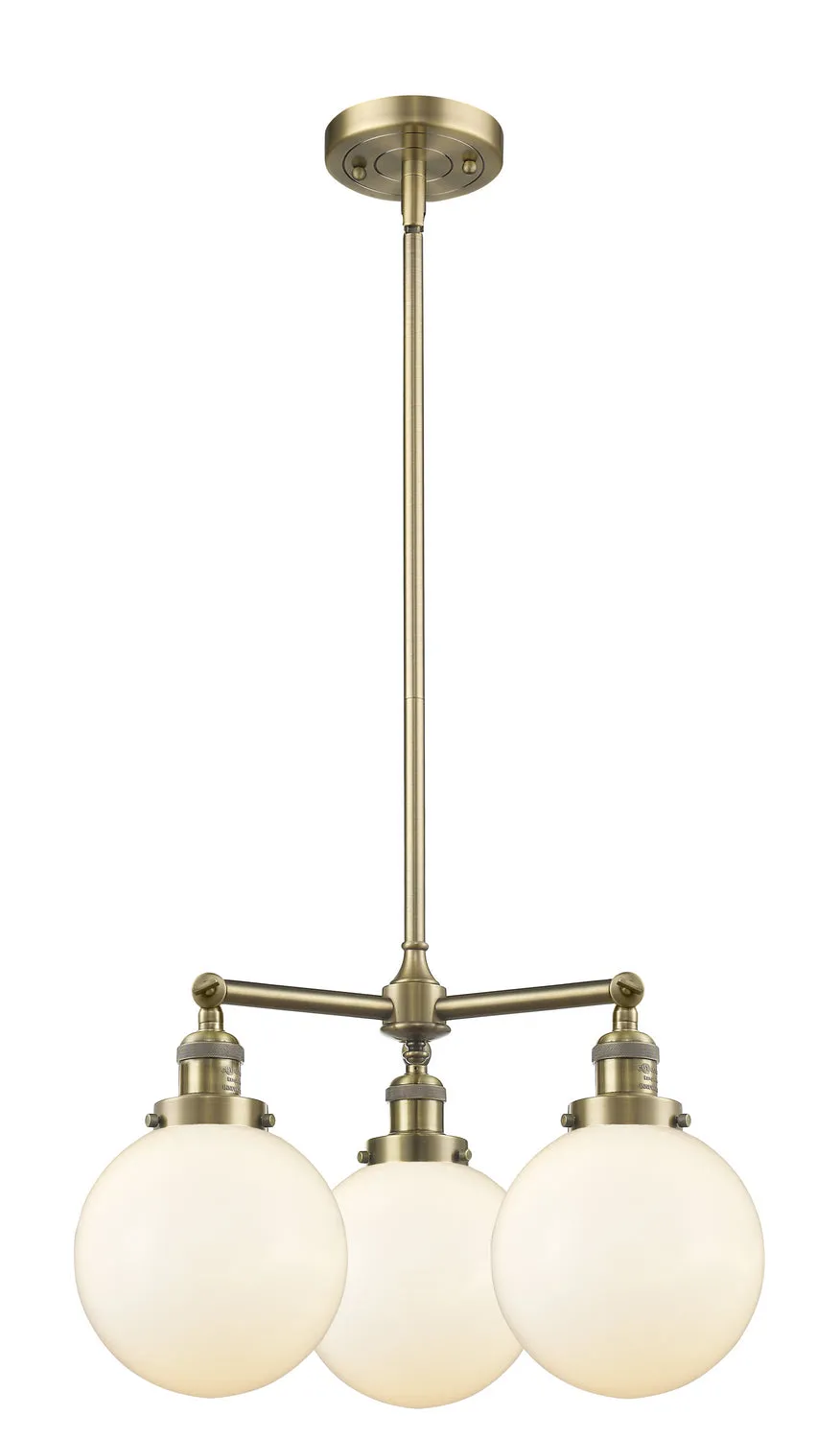 Innovations Franklin Restoration 207-AB-G201-8-LED Chandelier Light - Antique Brass Elegant Chandeliers outlet